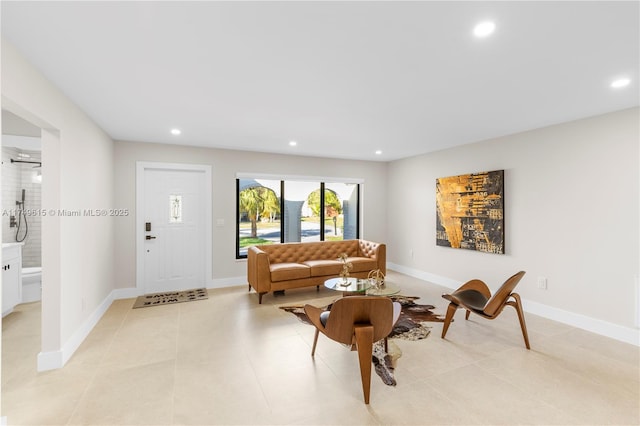 22274 SW 61st Ave, Boca Raton, FL 33428 - living room with recessed lighting and light tile patterned flooring