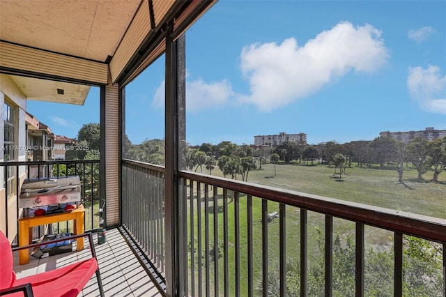 balcony with area for grilling