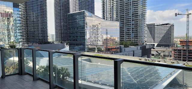 balcony with a city view