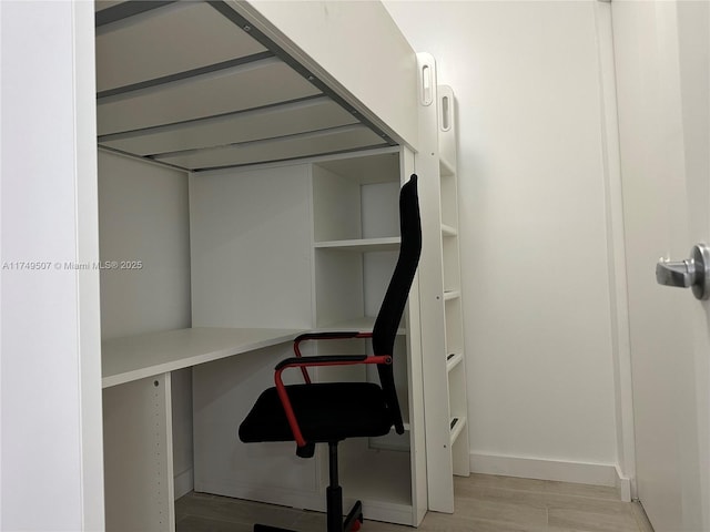 home office featuring light wood finished floors