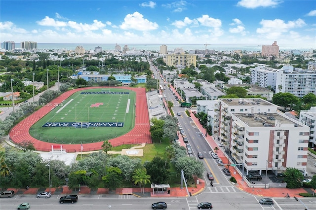 drone / aerial view featuring a view of city