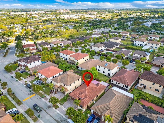bird's eye view with a residential view