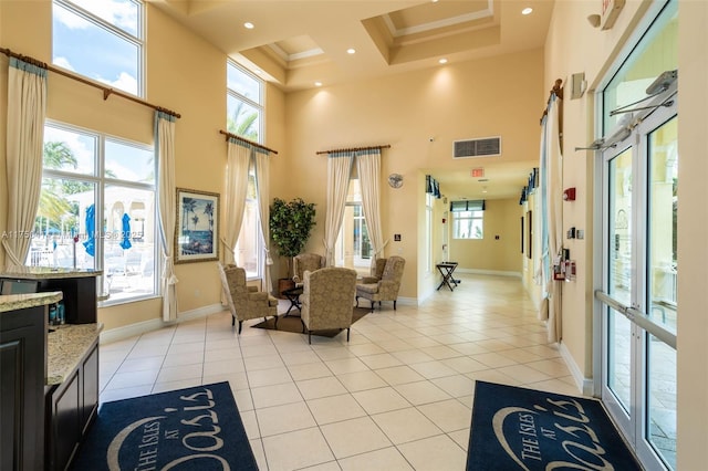 community lobby with visible vents