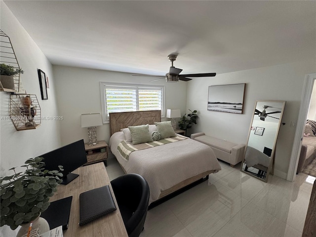 bedroom featuring a ceiling fan