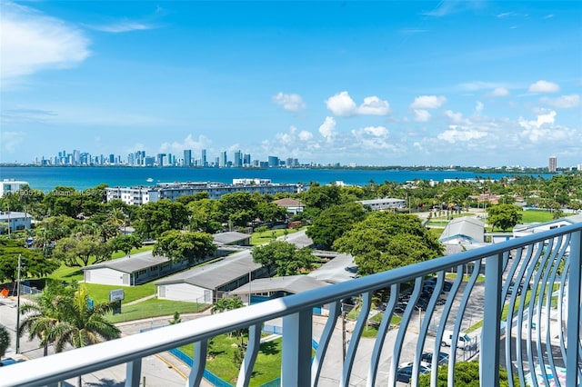 property view of water featuring a city view