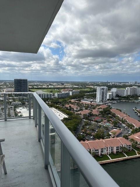 balcony featuring a view of city