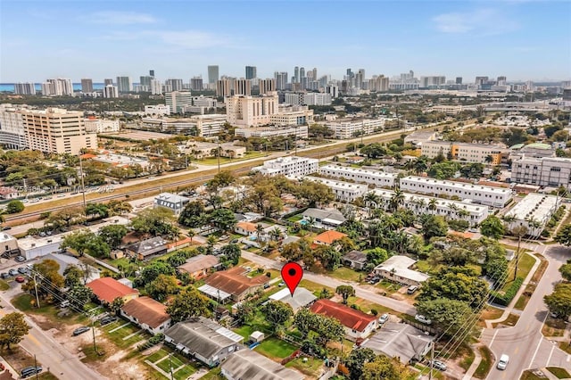 drone / aerial view featuring a view of city