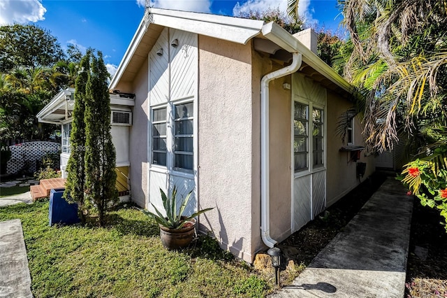 view of home's exterior featuring stucco siding