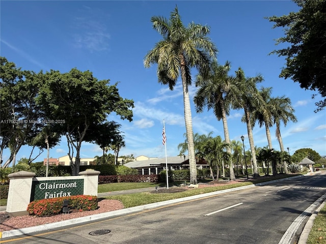 view of street with curbs