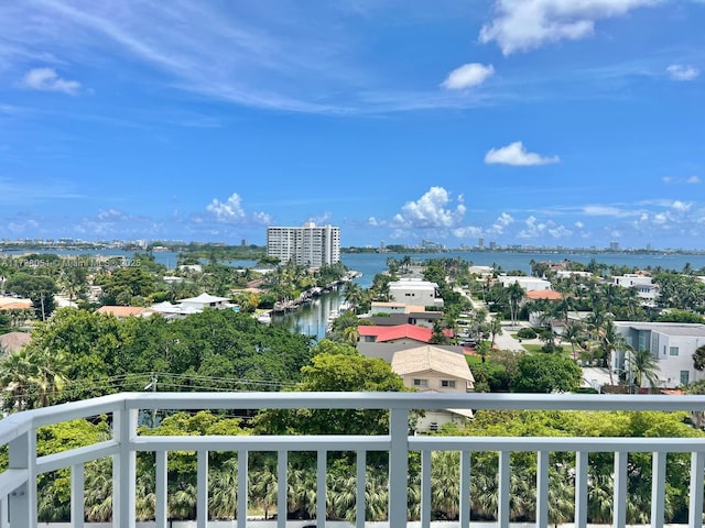 balcony with a water view