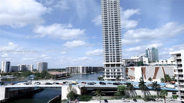 property view of water featuring a view of city