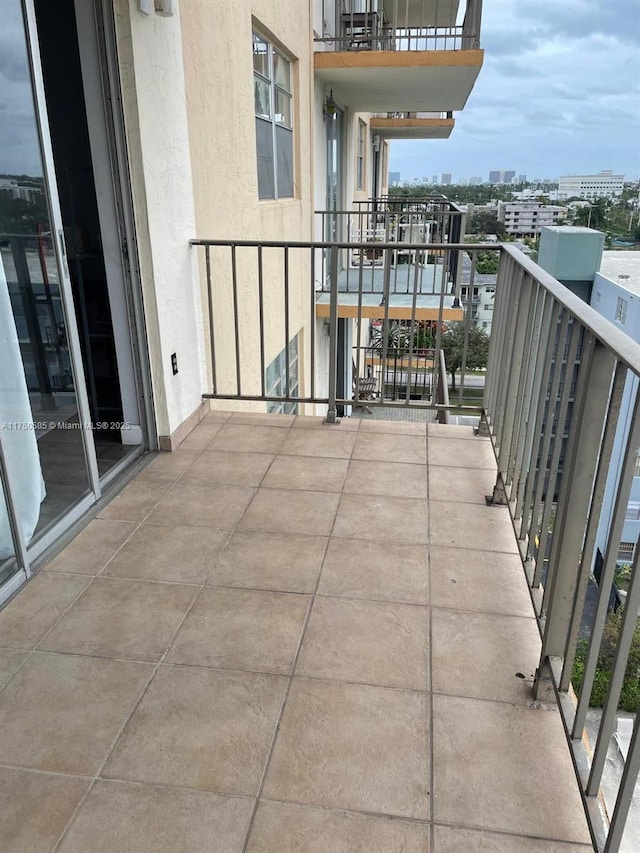 balcony with a view of city