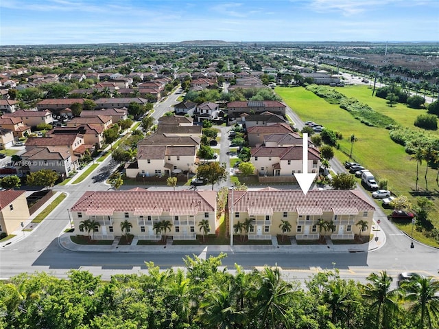 bird's eye view with a residential view