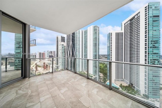 balcony featuring a city view