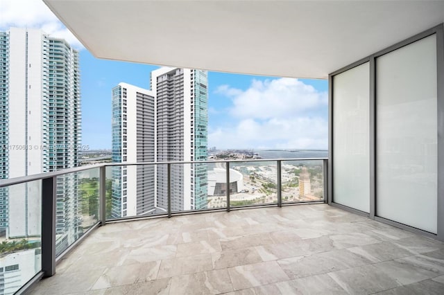 balcony with a view of city