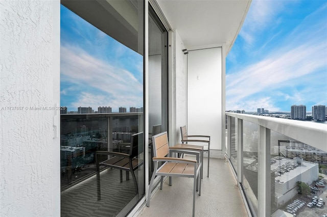 balcony with a city view