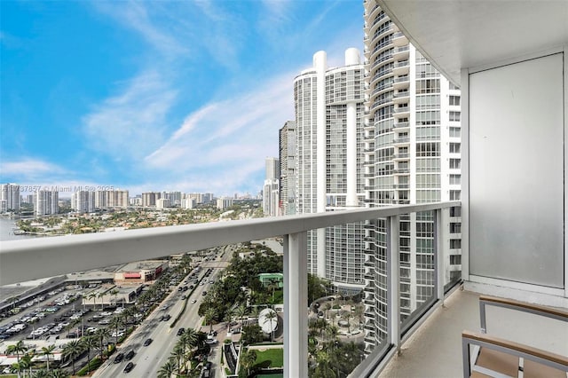 balcony with a view of city