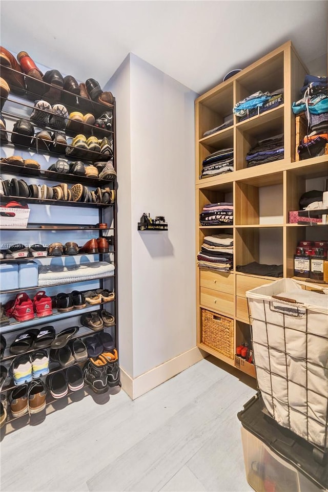 spacious closet featuring wood finished floors