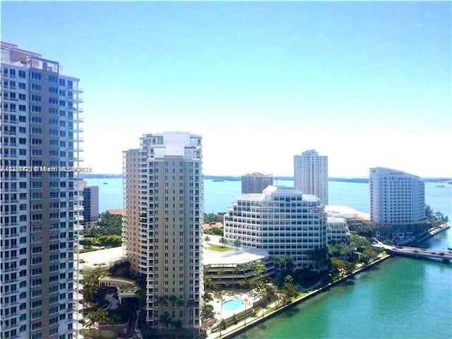 495 Brickell Ave Unit 2102, Miami, FL 33131 - bird's eye view featuring a water view and a city view
