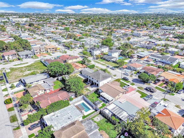 drone / aerial view with a residential view