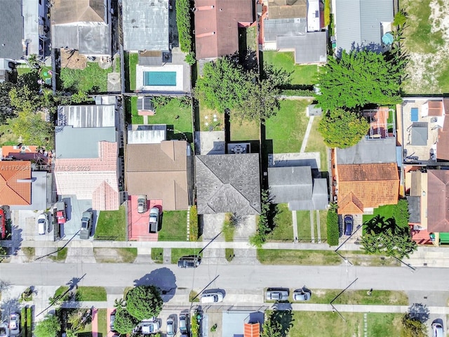 drone / aerial view with a residential view