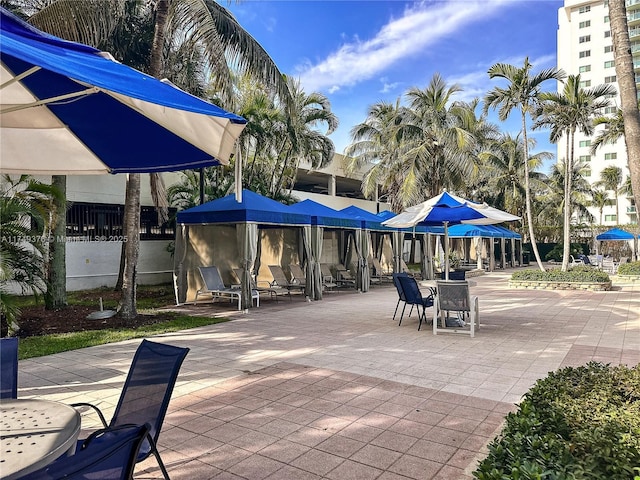 view of community featuring a patio