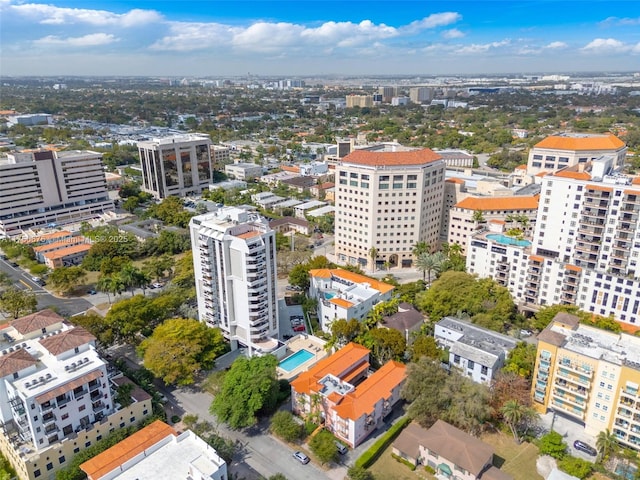 drone / aerial view featuring a city view