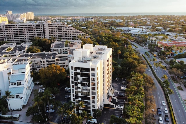 birds eye view of property featuring a city view