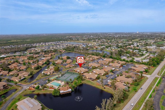 17329 Birchwood Ln Unit A, Fort Myers, FL 33908 - aerial view featuring a residential view and a water view