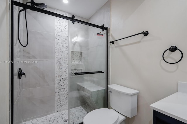 17329 Birchwood Ln Unit A, Fort Myers, FL 33908 - full bathroom featuring toilet, a stall shower, and vanity