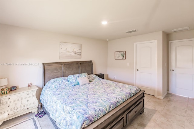 bedroom with visible vents