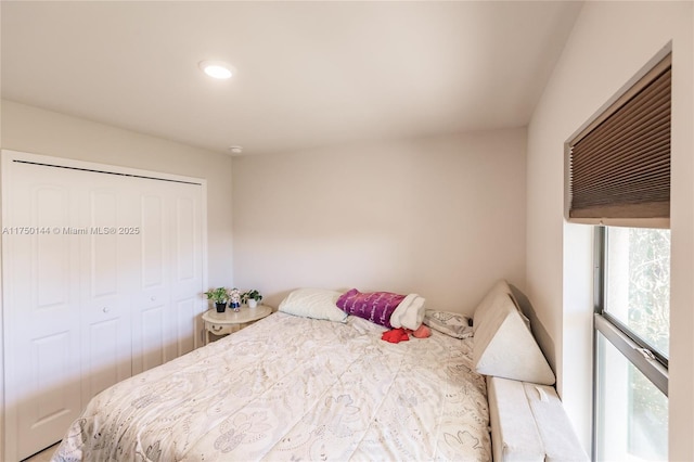 bedroom featuring a closet