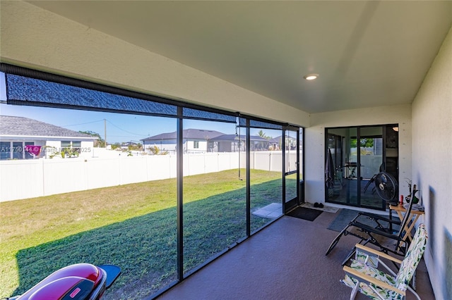 view of sunroom