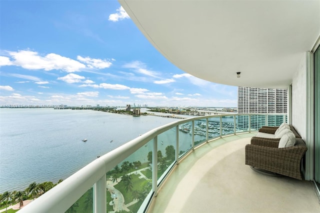 balcony with a water view