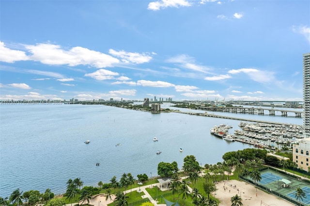 water view with a city view