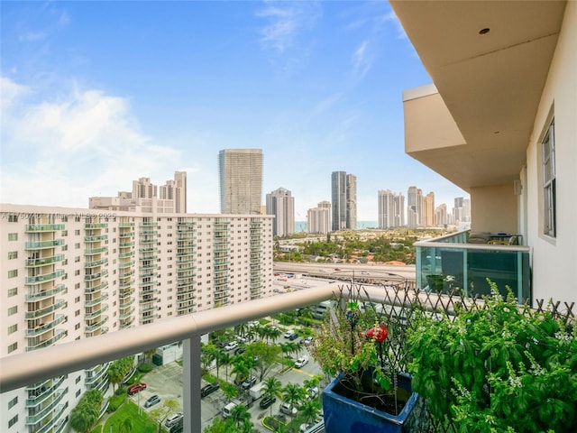 balcony with a city view