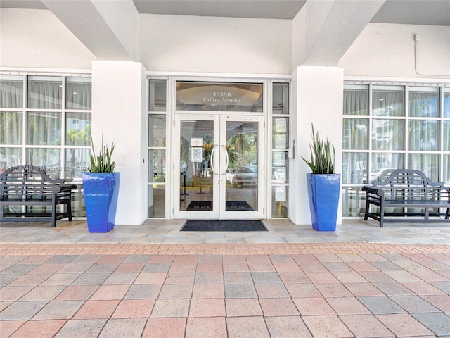 view of exterior entry with french doors