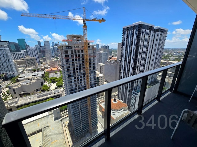 balcony featuring a city view