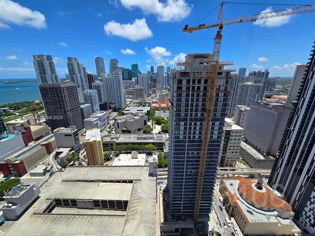 property's view of city with a water view