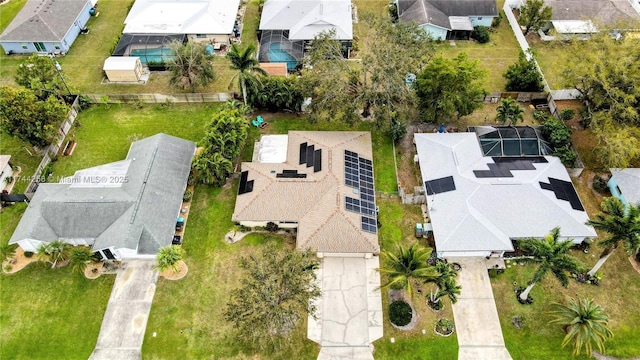 bird's eye view with a residential view