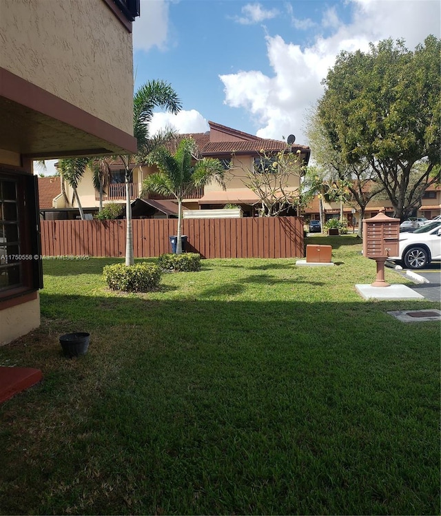 view of yard featuring fence