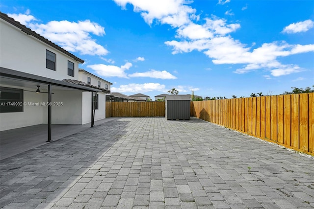 view of patio featuring a fenced backyard