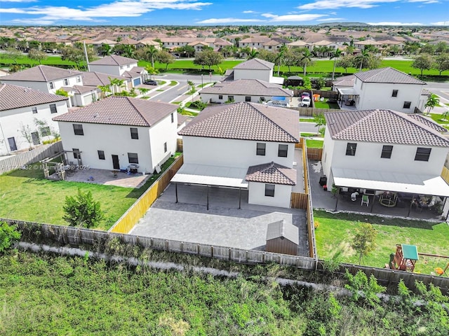 drone / aerial view with a residential view