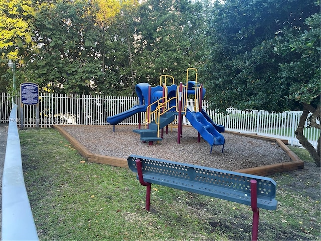 community jungle gym with fence