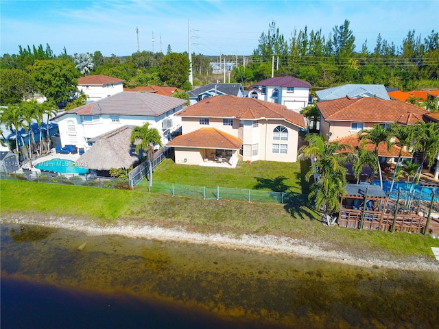 aerial view featuring a residential view