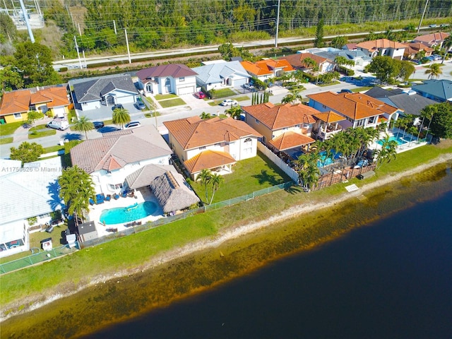 drone / aerial view with a residential view