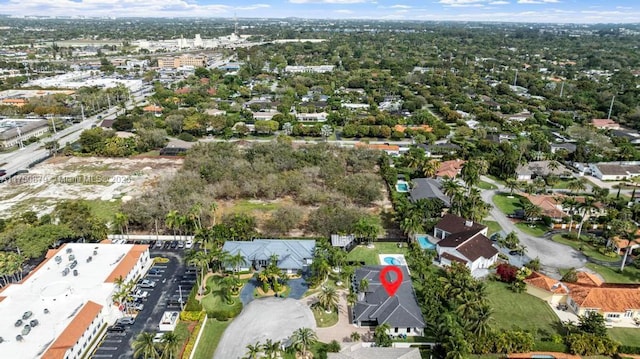 drone / aerial view with a residential view