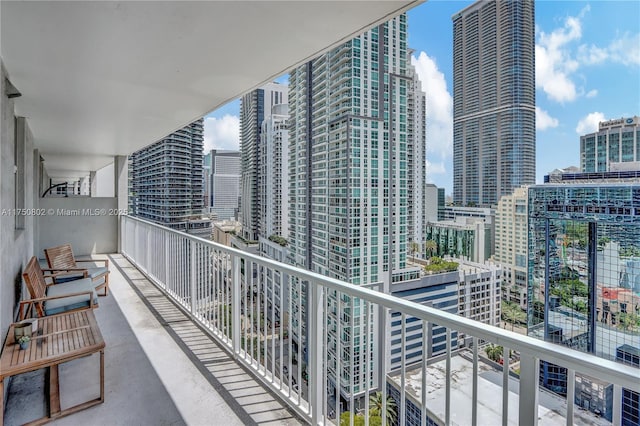 balcony with a view of city