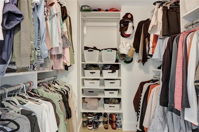 view of walk in closet