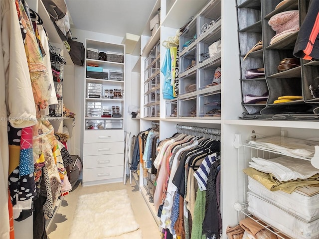 view of walk in closet